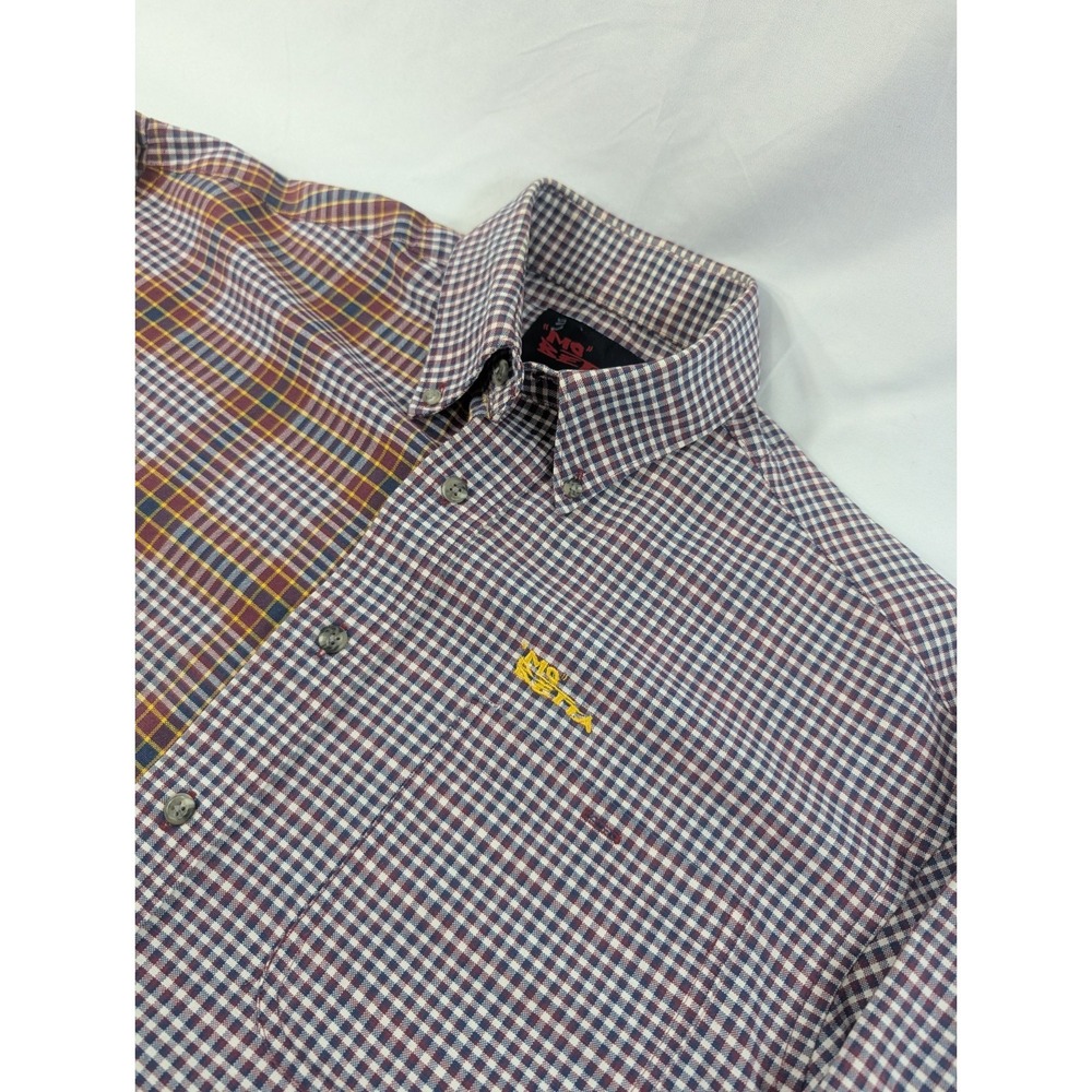 Vintage MO BETTA Garth Brooks Split Plaid Western Unique Shirt Men's Sz Large